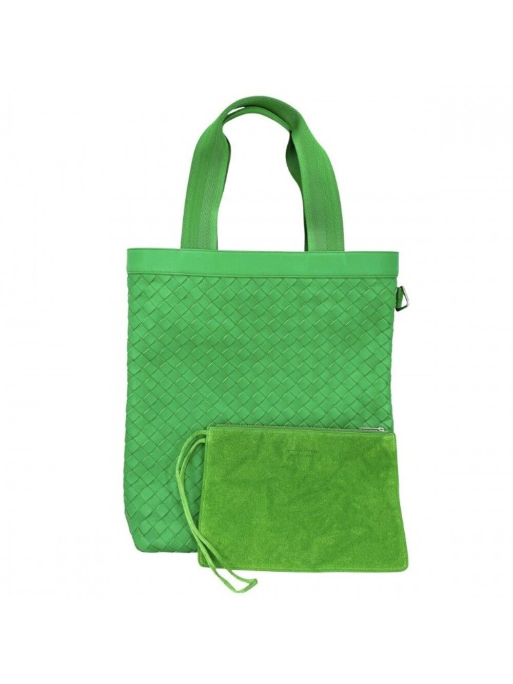 Bottega Veneta Tote Intrecht Handbag Shoulder Holder Leather Green Silver